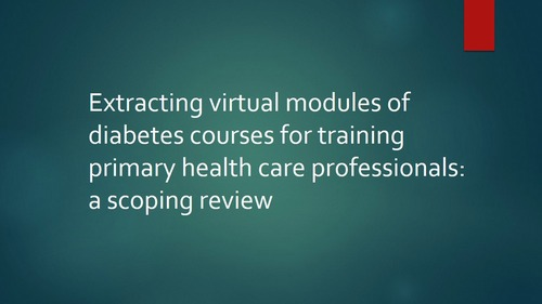 Extracting virtual modules of diabetes courses for training primary health care professionals: a scoping review